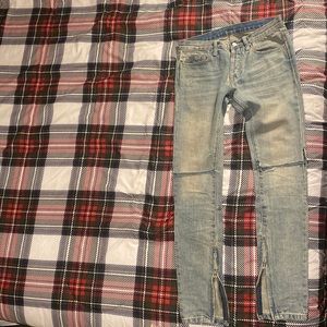 Mens mnml jeans light blue open knee